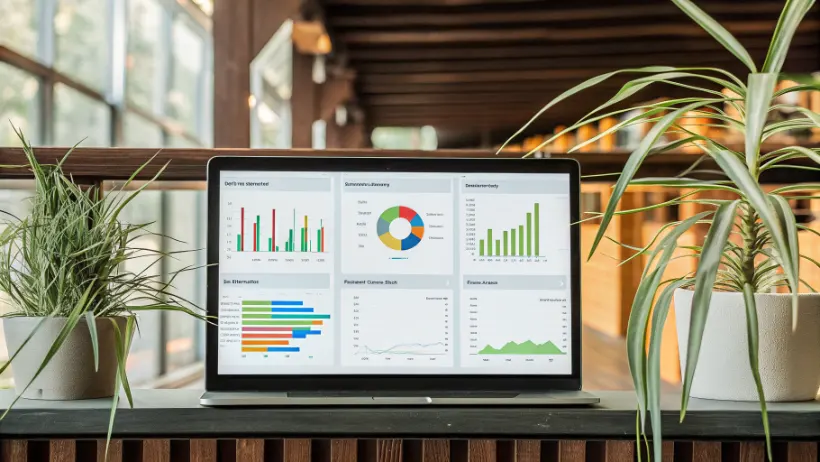 Modern analytics dashboard displaying real-time predictive models, player behavior graphs, and operational intelligence metrics