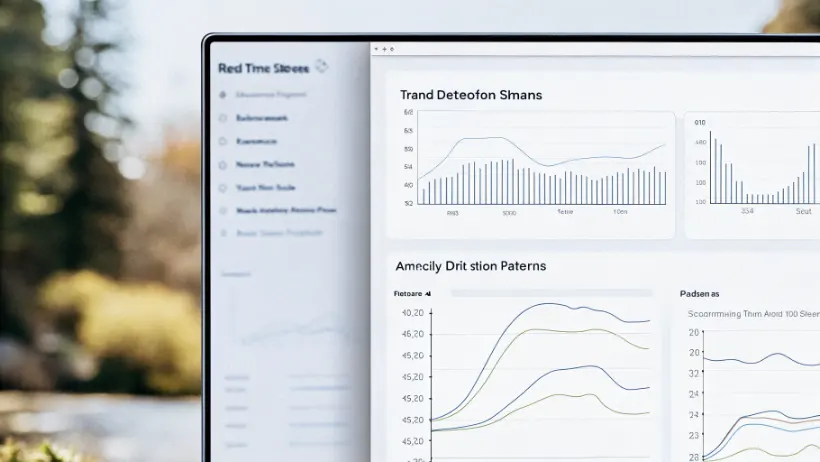 Real-time data stream visualization showing trend detection and anomaly identification patterns